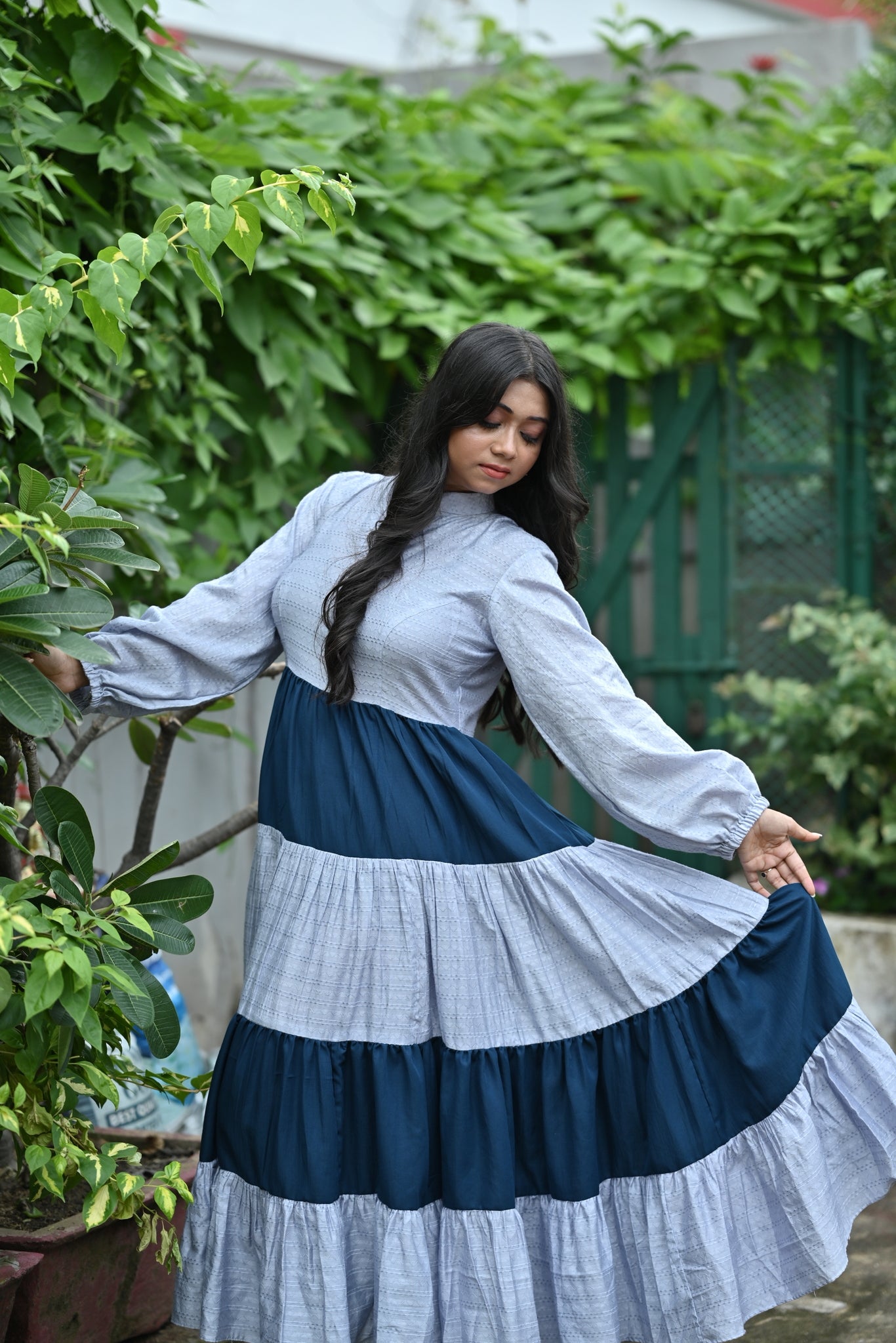POWDER BLUE AND NAVY DRESS