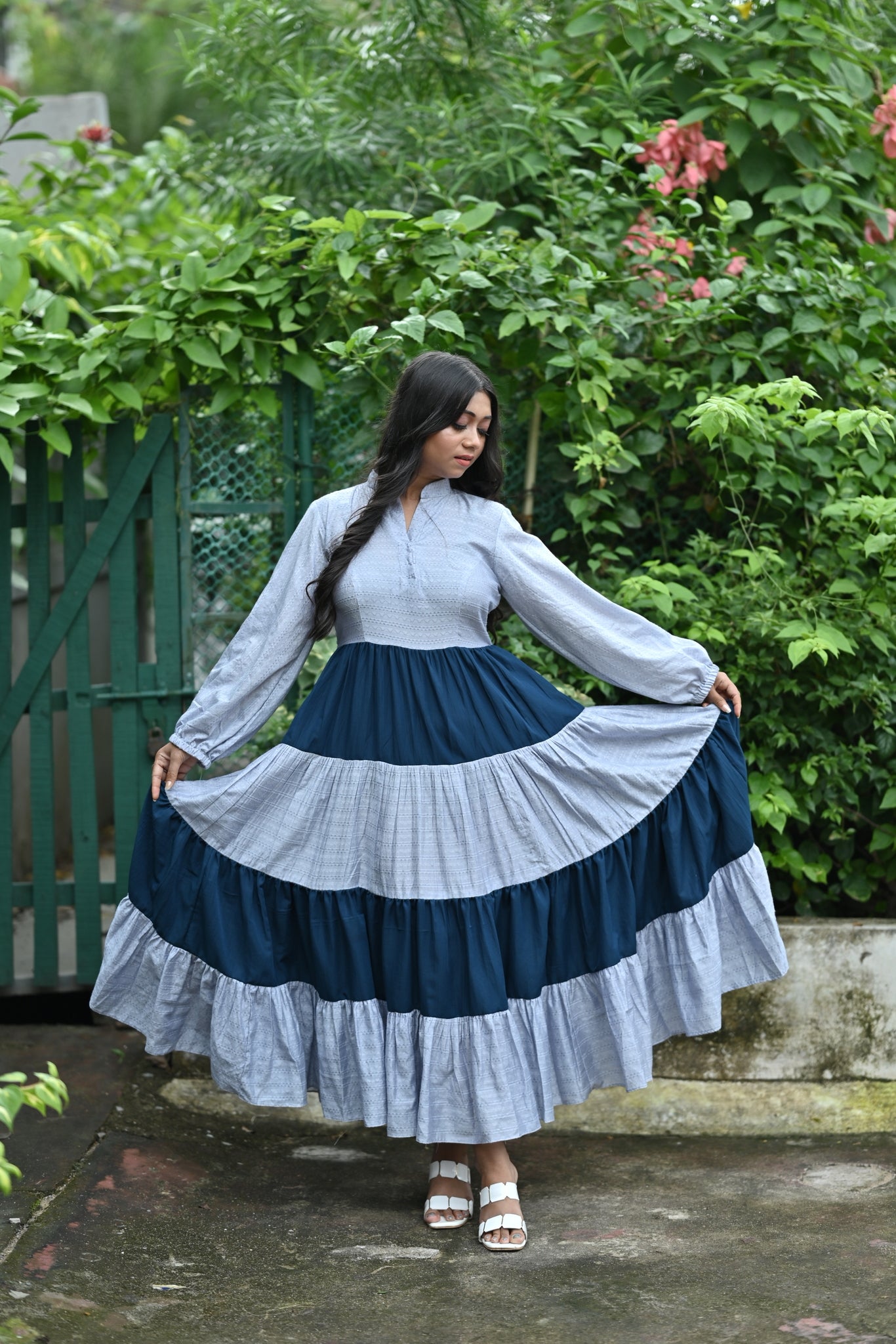 POWDER BLUE AND NAVY DRESS