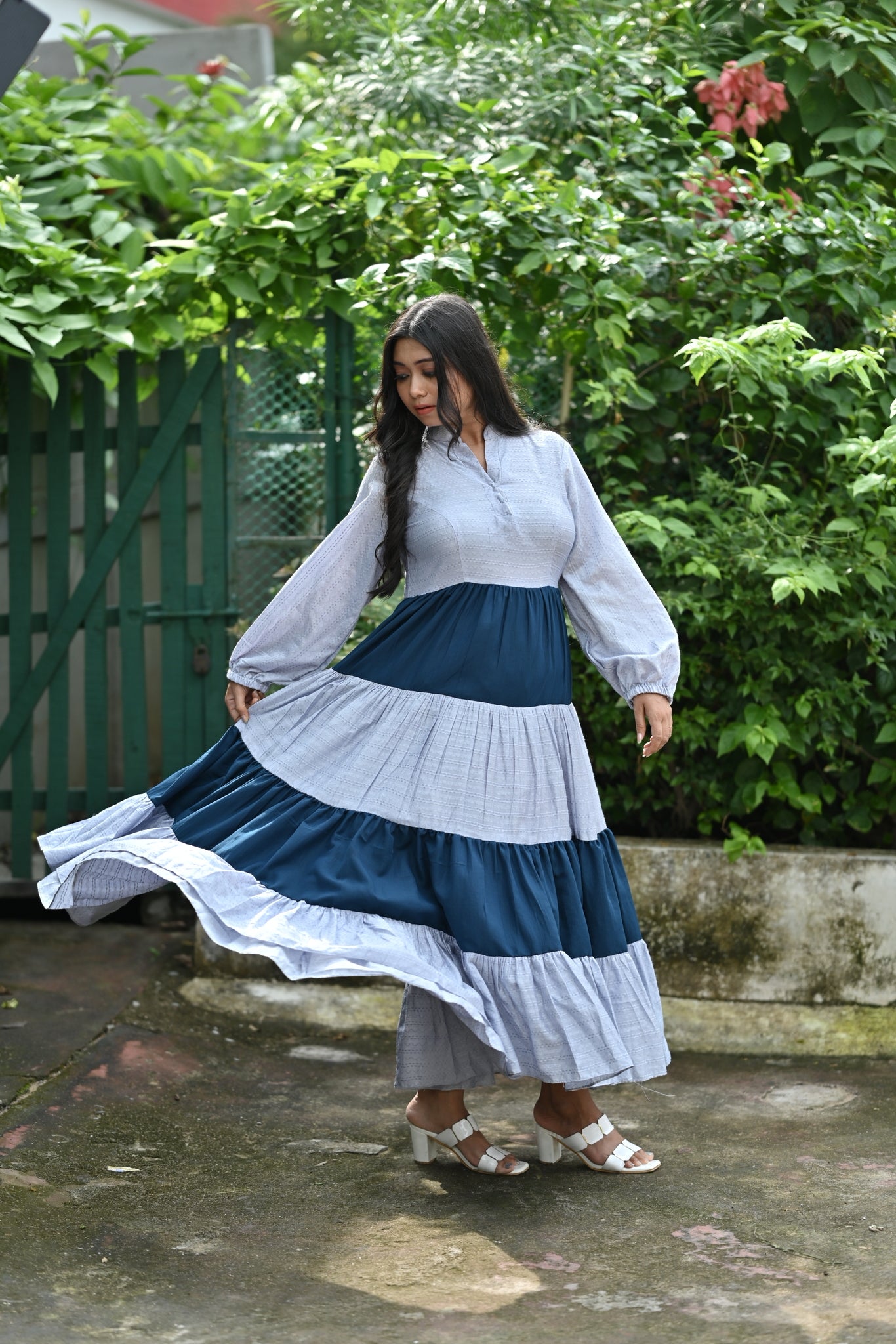 POWDER BLUE AND NAVY DRESS