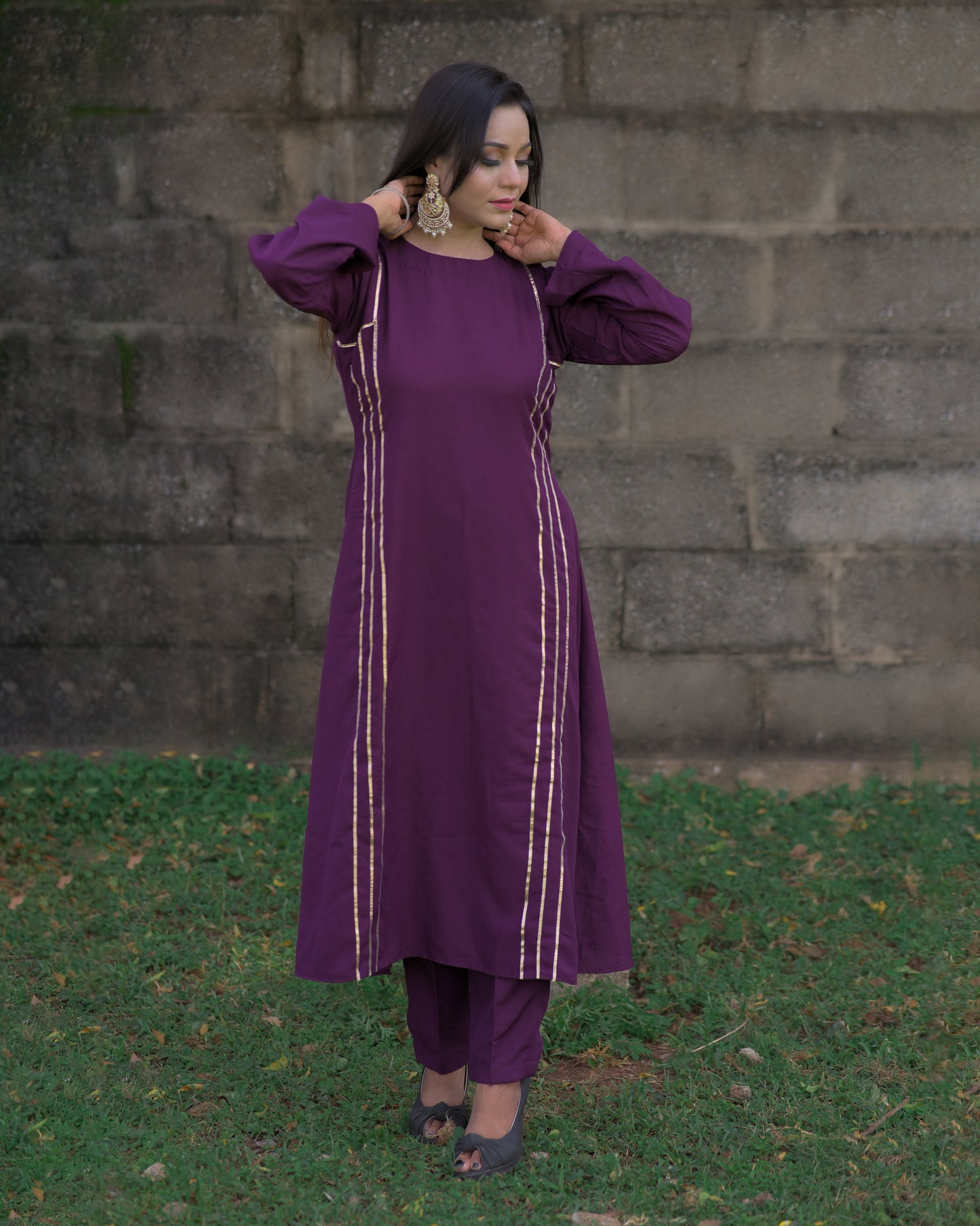 PURPLE KURTA SET