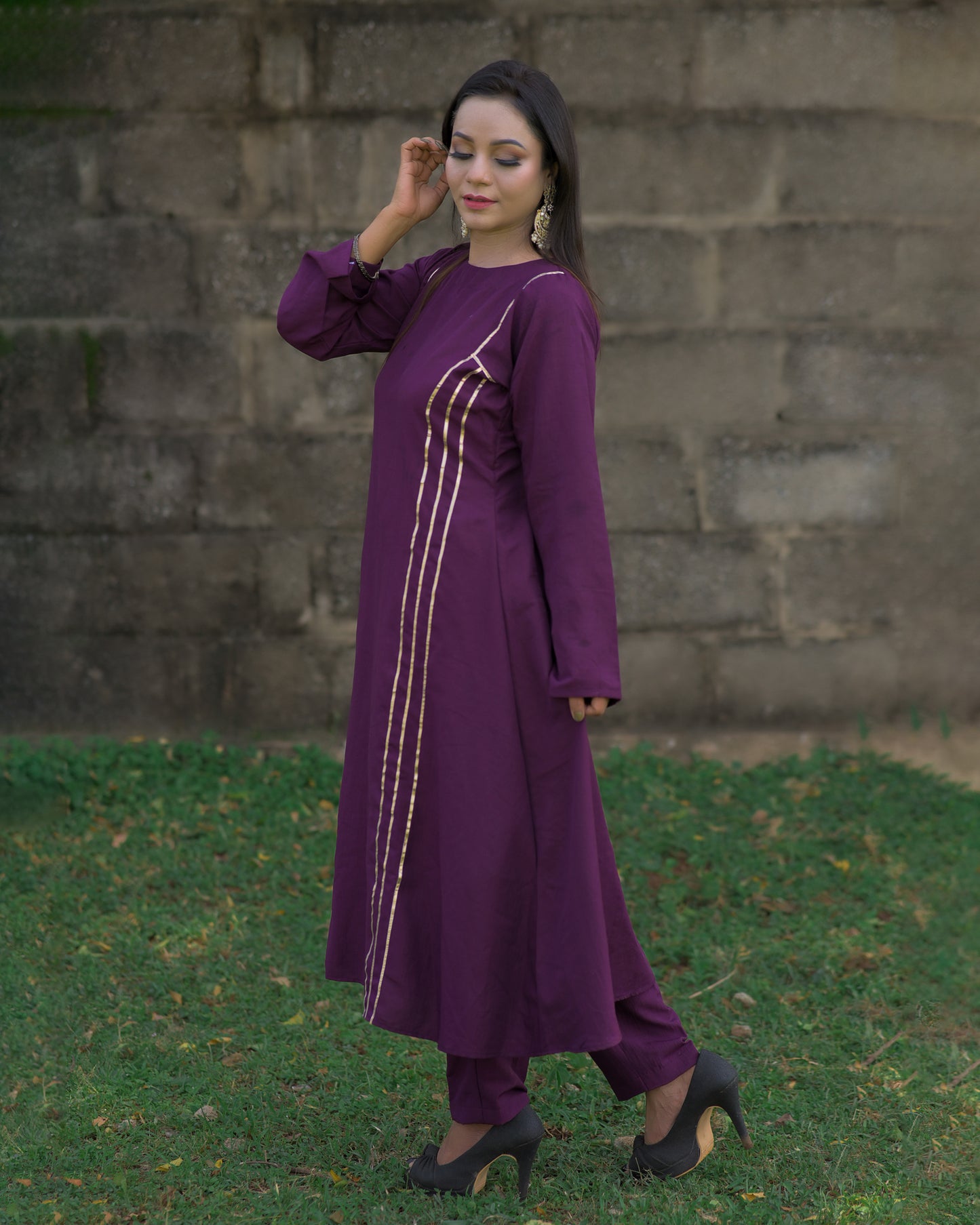 PURPLE KURTA SET