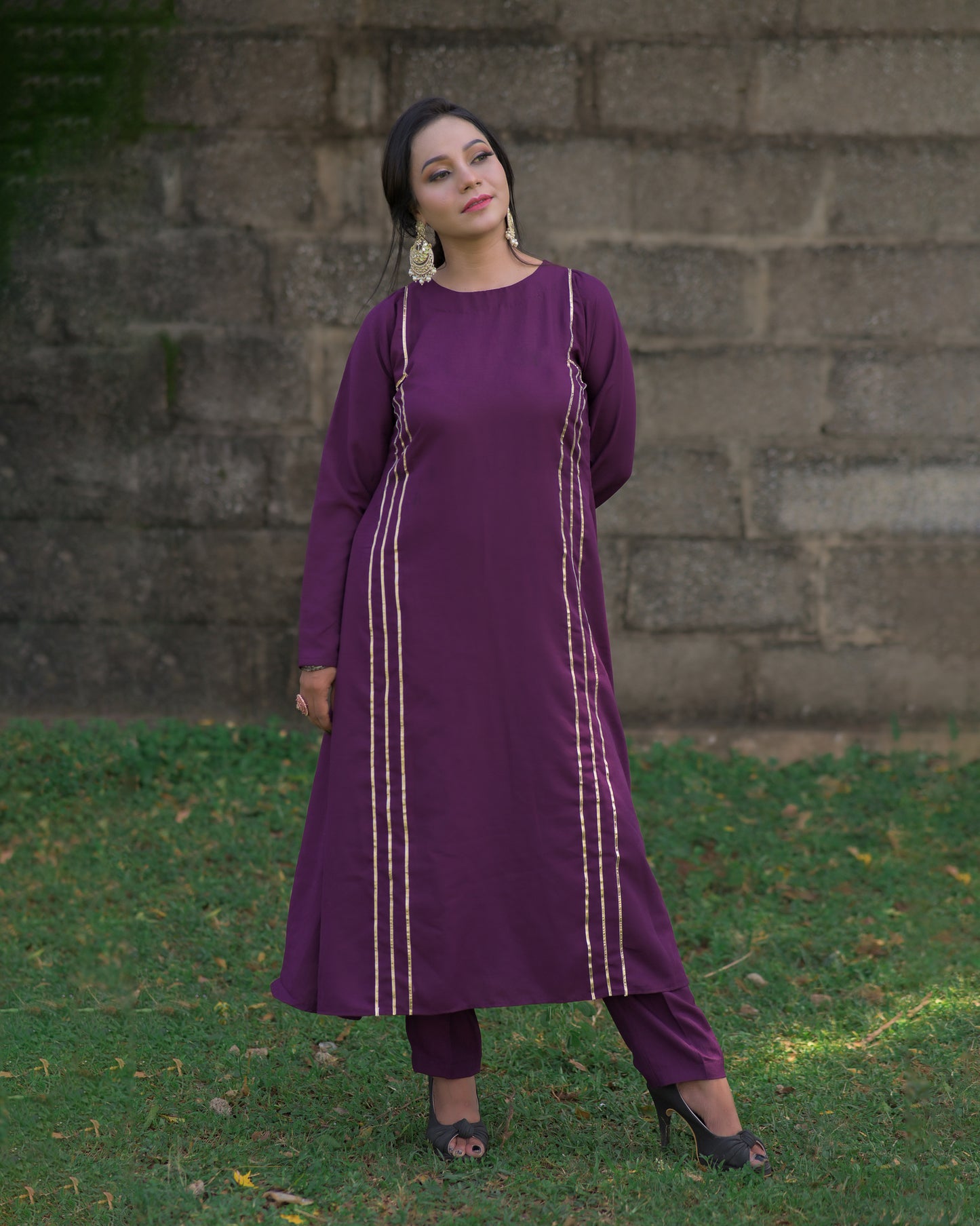 PURPLE KURTA SET