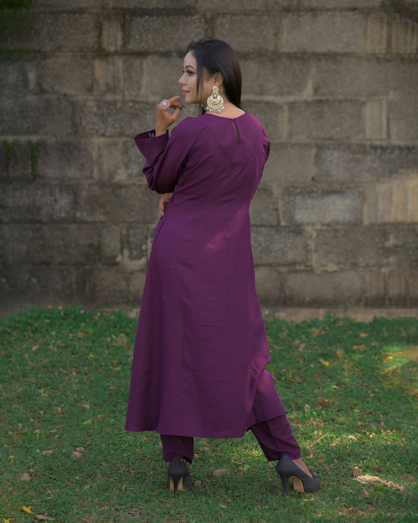 PURPLE KURTA SET