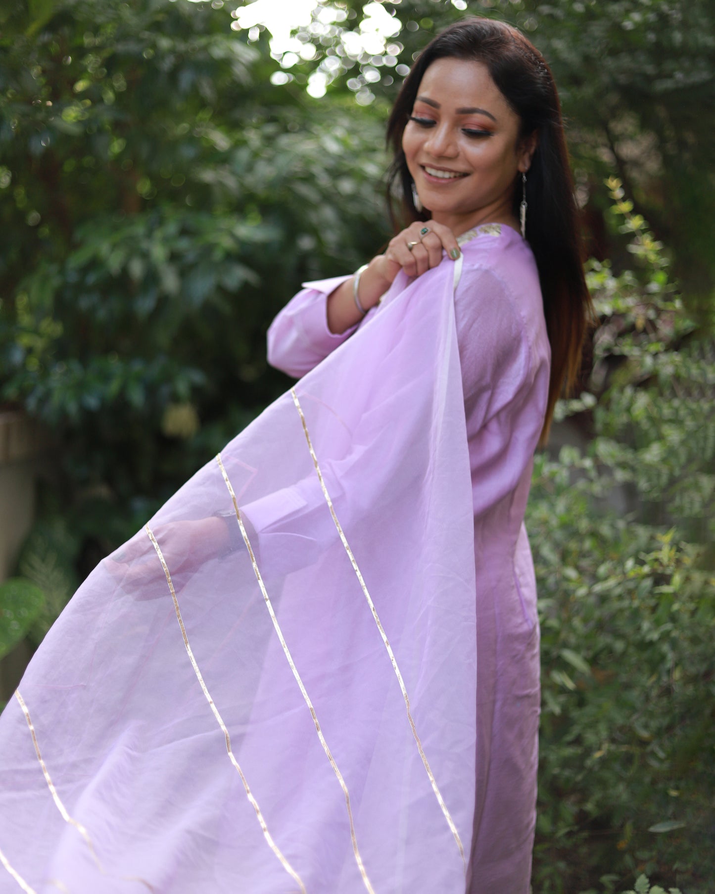 LILAC CHANDERI SUIT SET