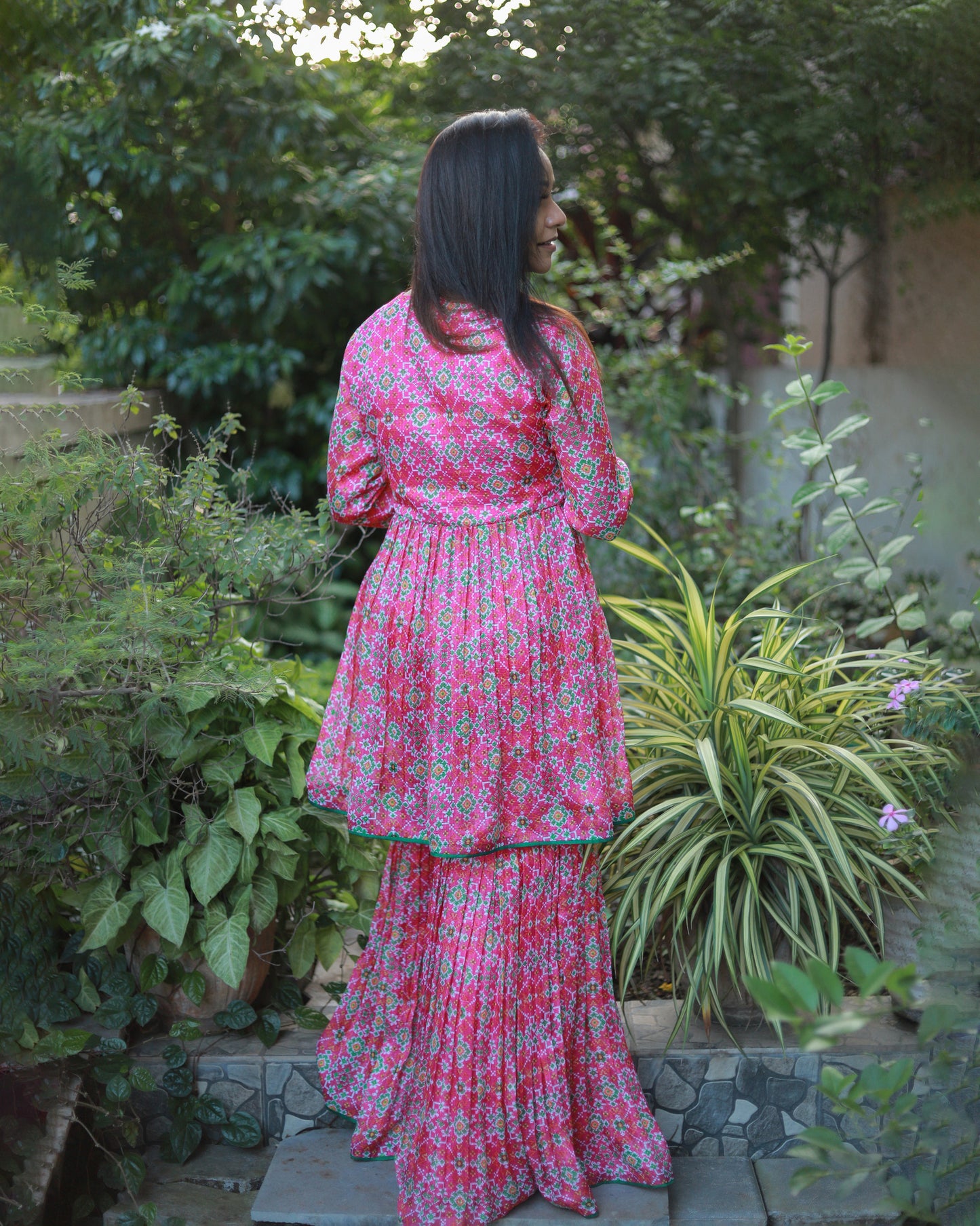 PINK PATOLA SHARARA SET