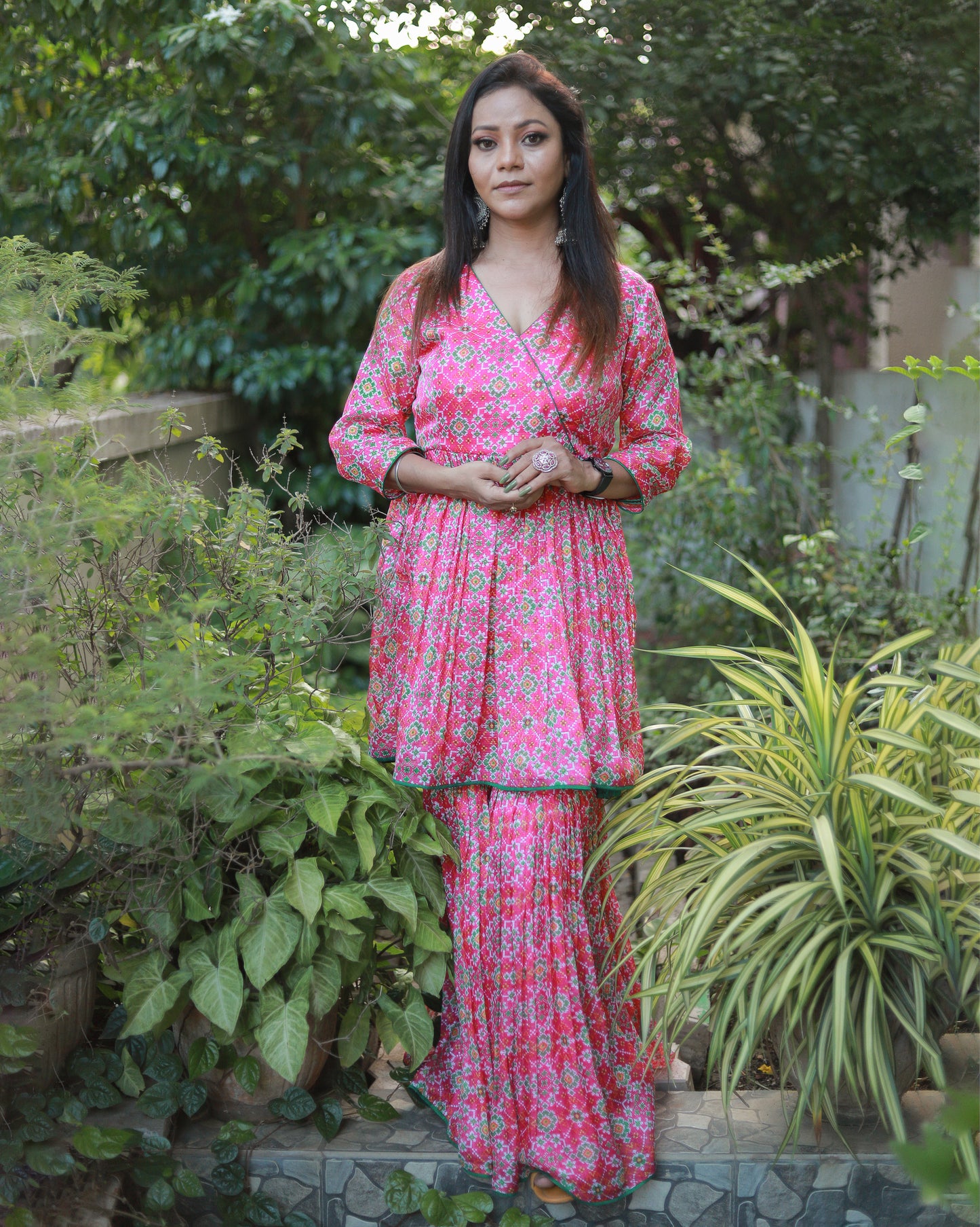 PINK PATOLA SHARARA SET