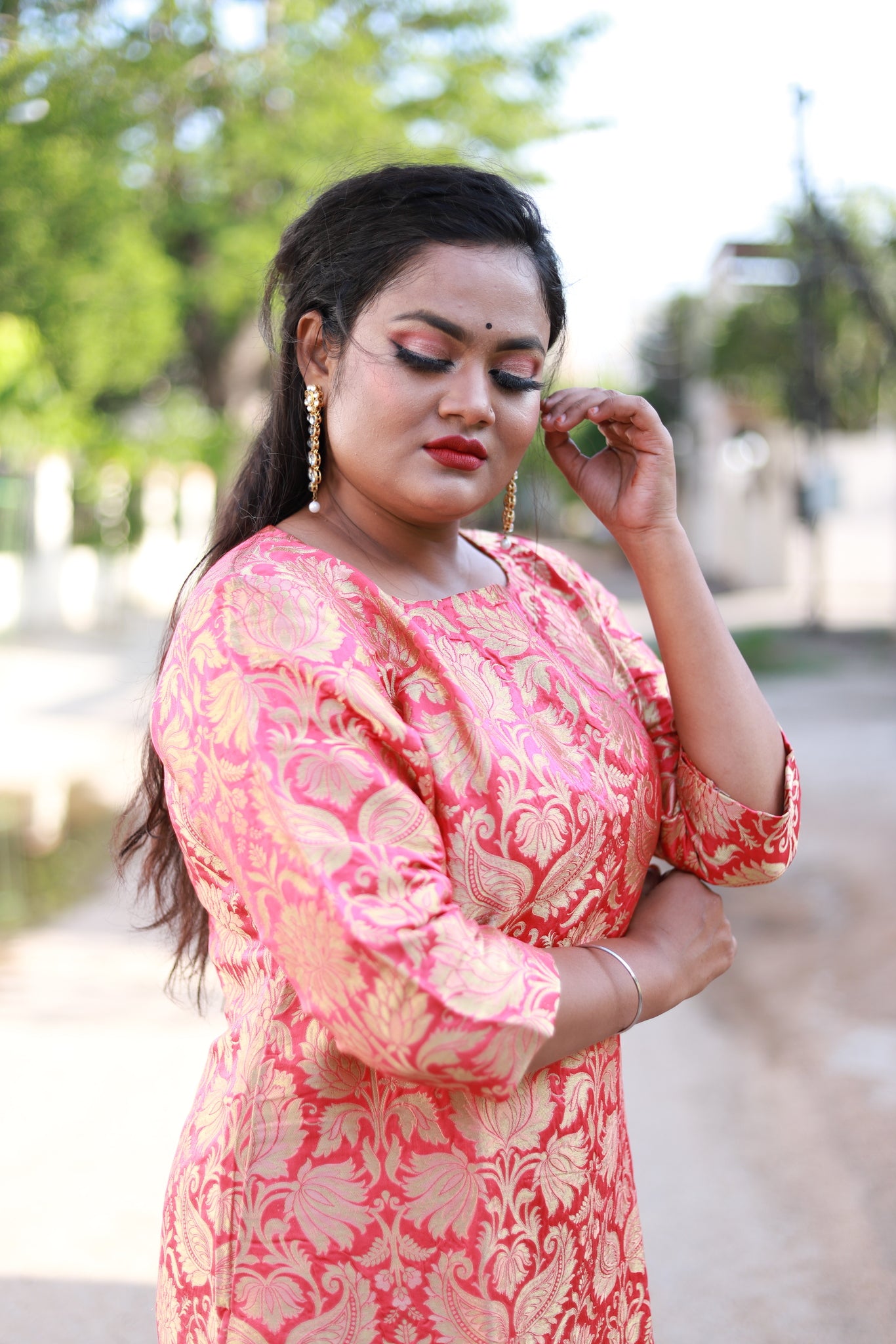 PITCH-BLUE BANARASI KURTA SET