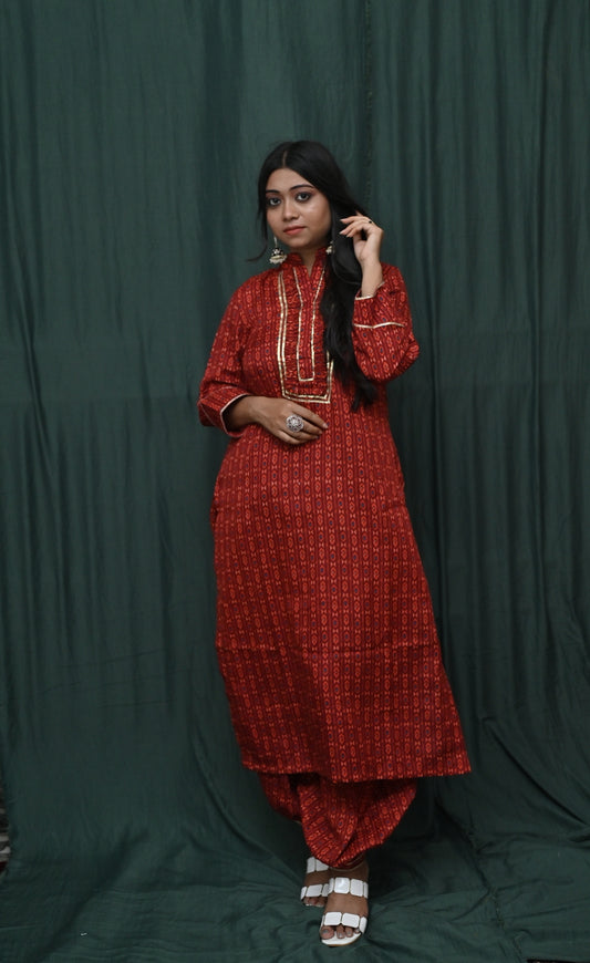 COTTON PRINTED KURTA SET