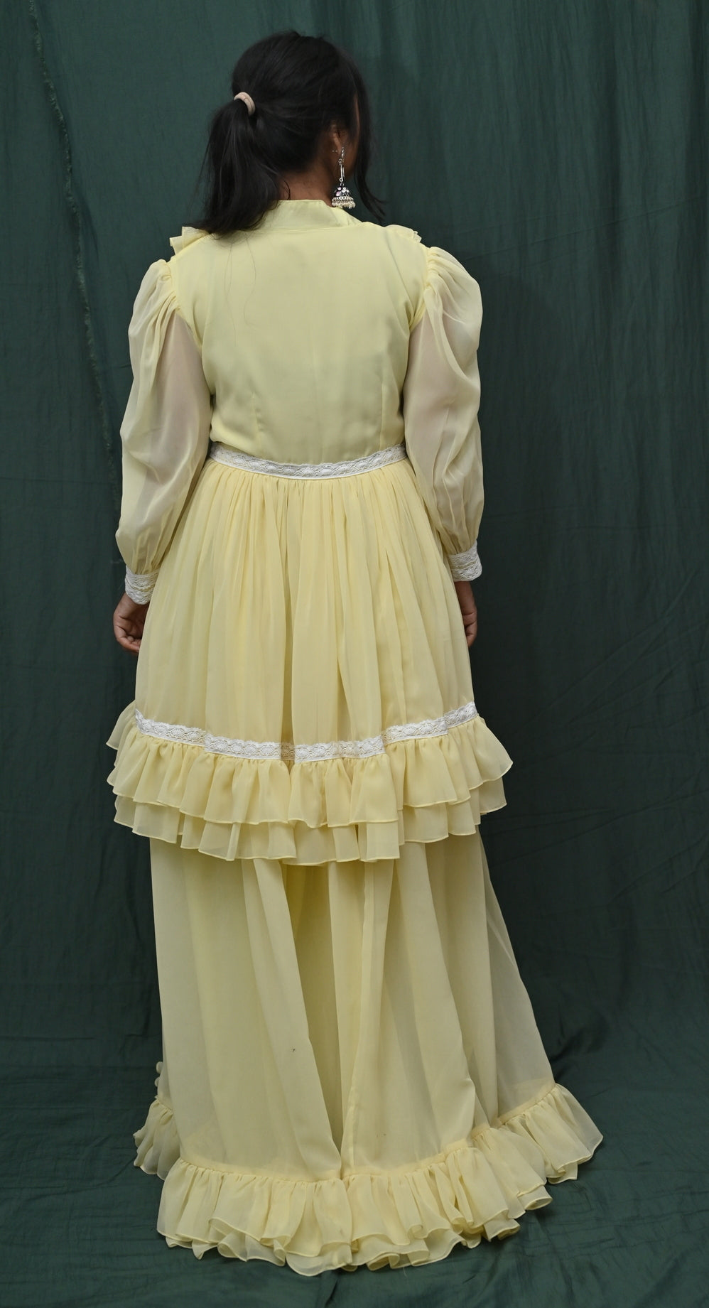 LEMON YELLOW LAYERED DRESS